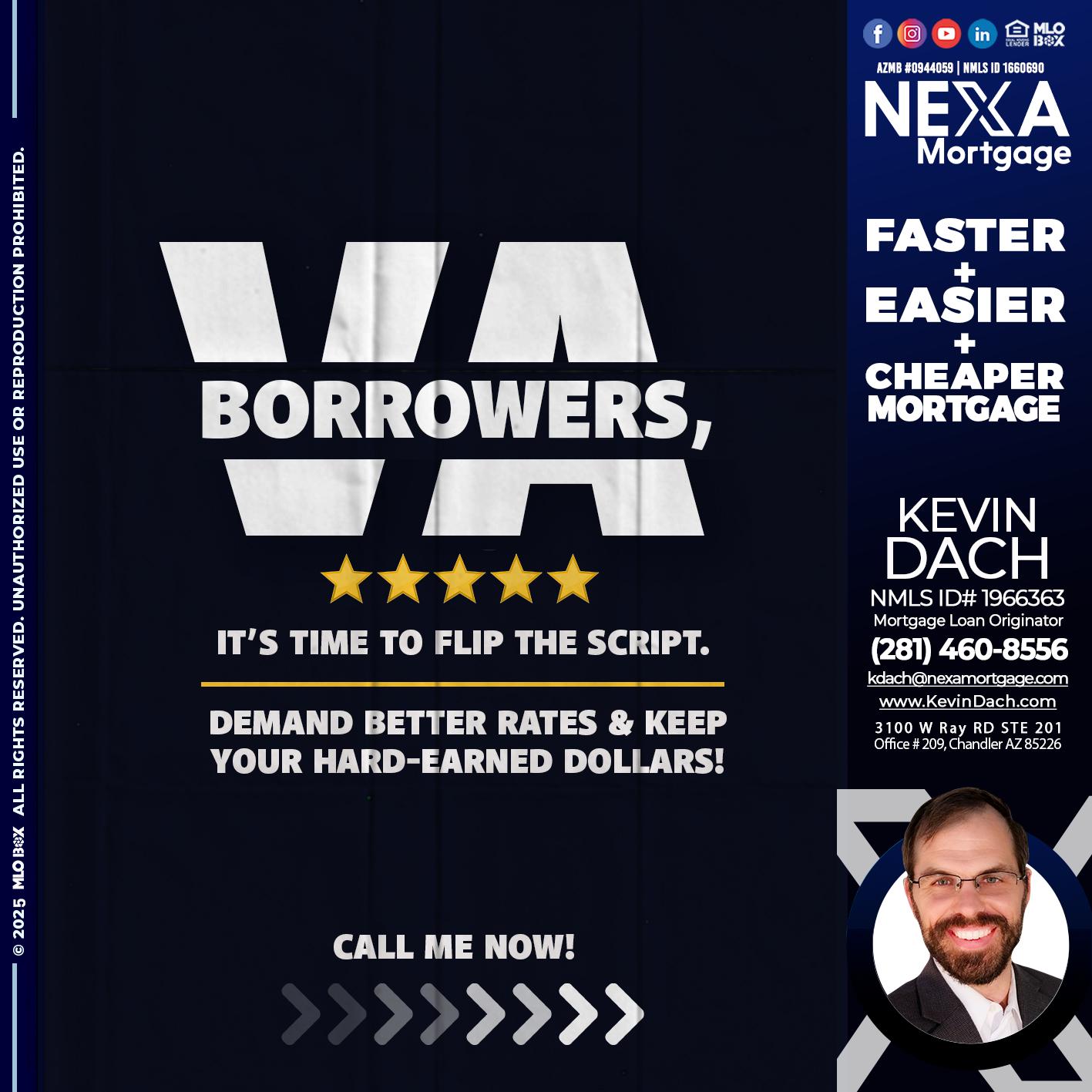 VA BORROWERS - Kevin Dach -Loan Officer