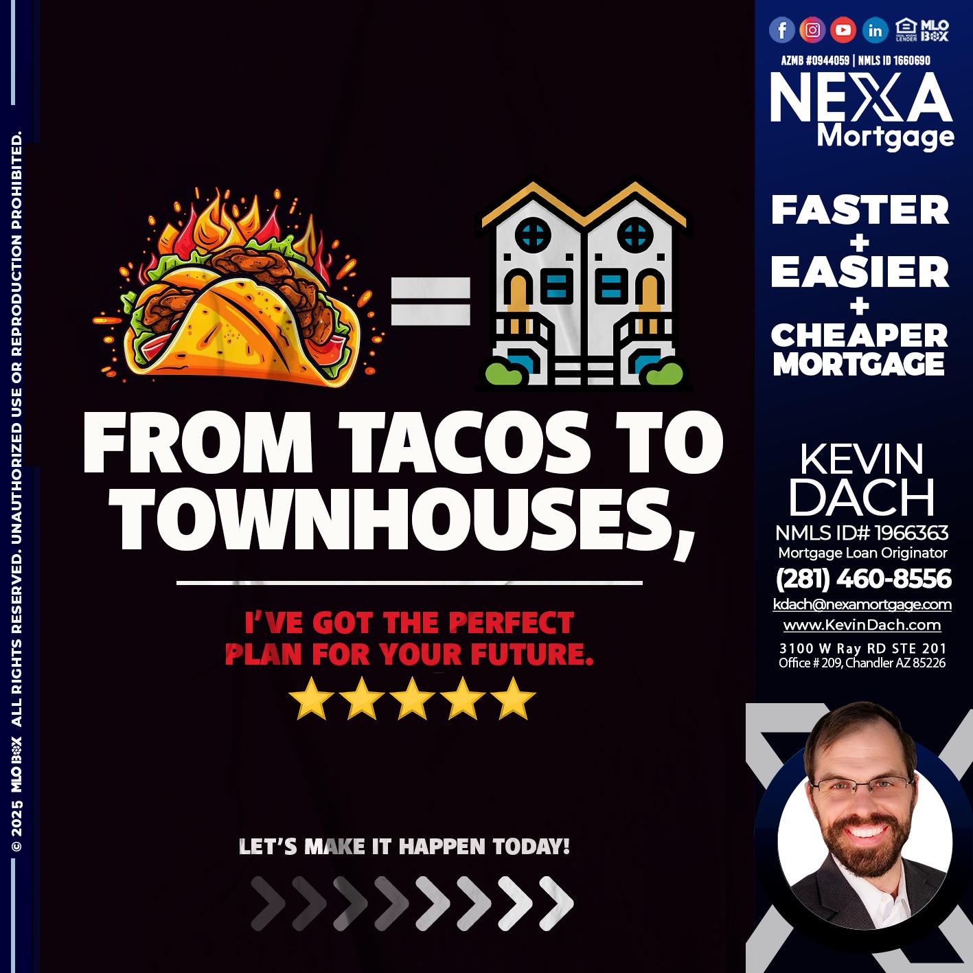 from tacos to - Kevin Dach -Loan Officer