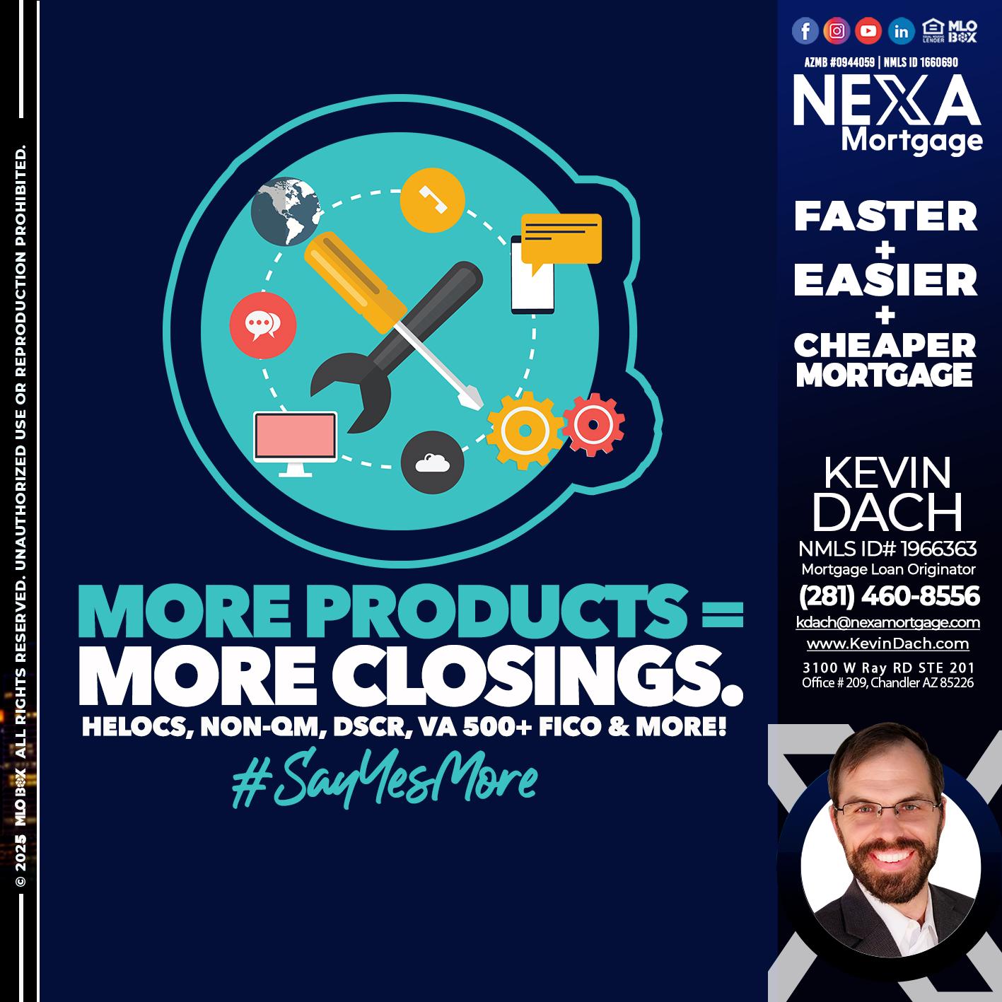 MORE PRODUCTS - Kevin Dach -Loan Officer