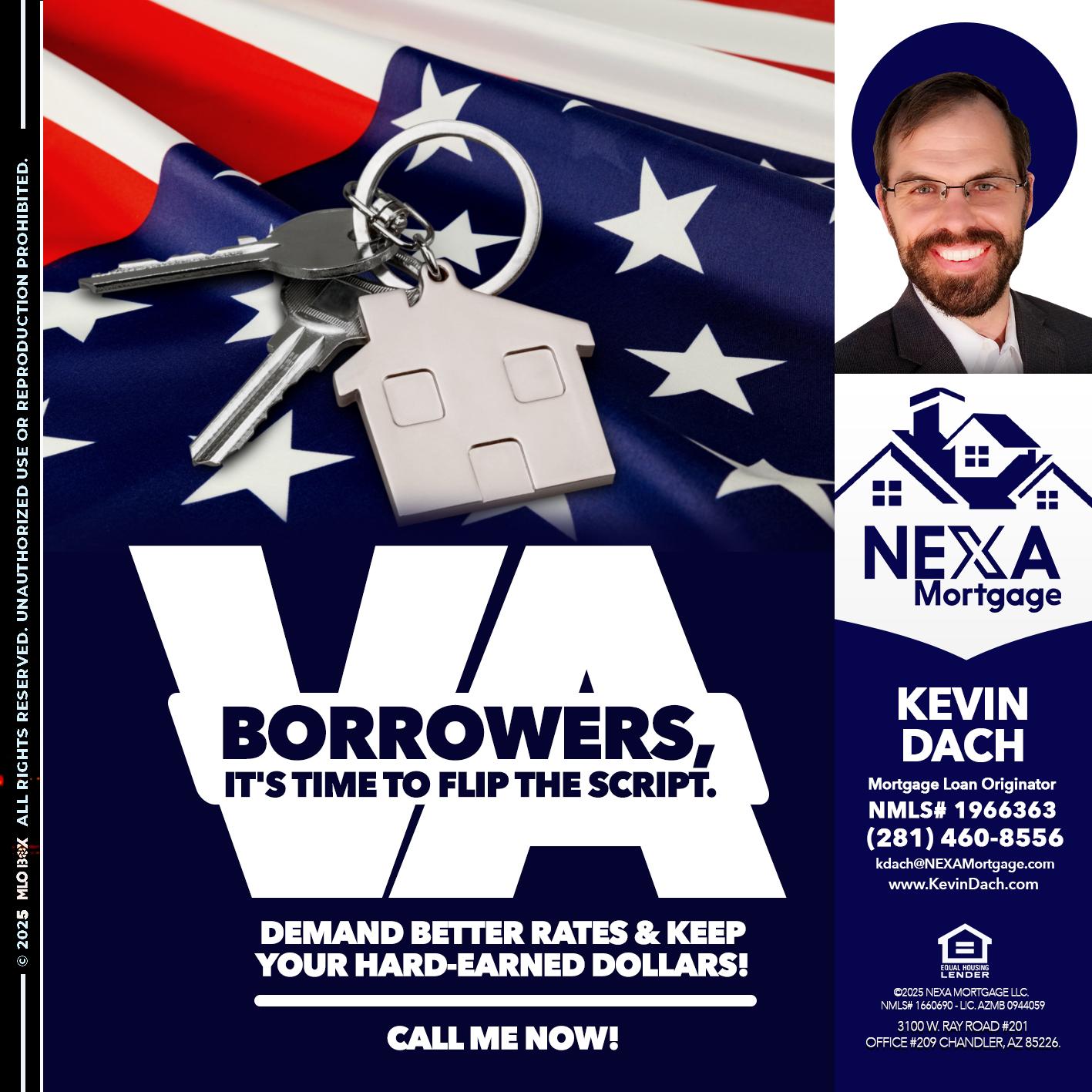 VA BORROWERS - Kevin Dach -Loan Officer