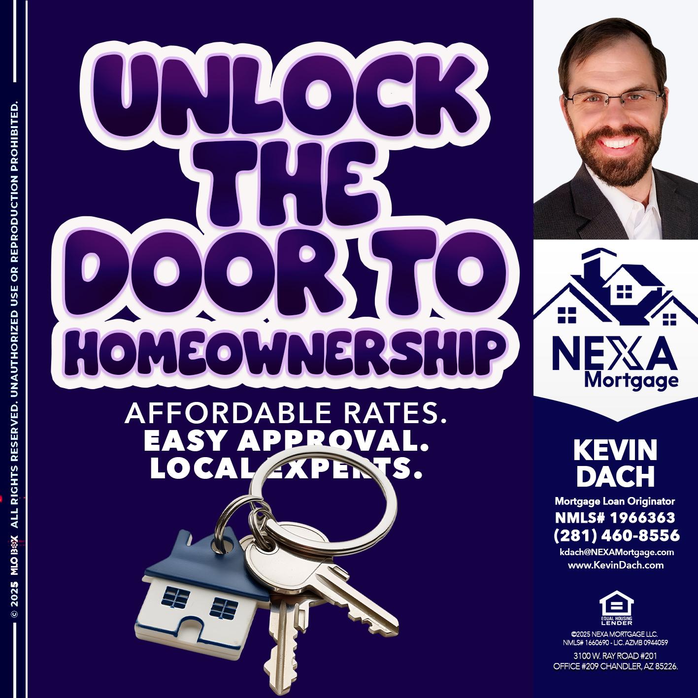 UNLOCK THE DOOR - Kevin Dach -Loan Officer