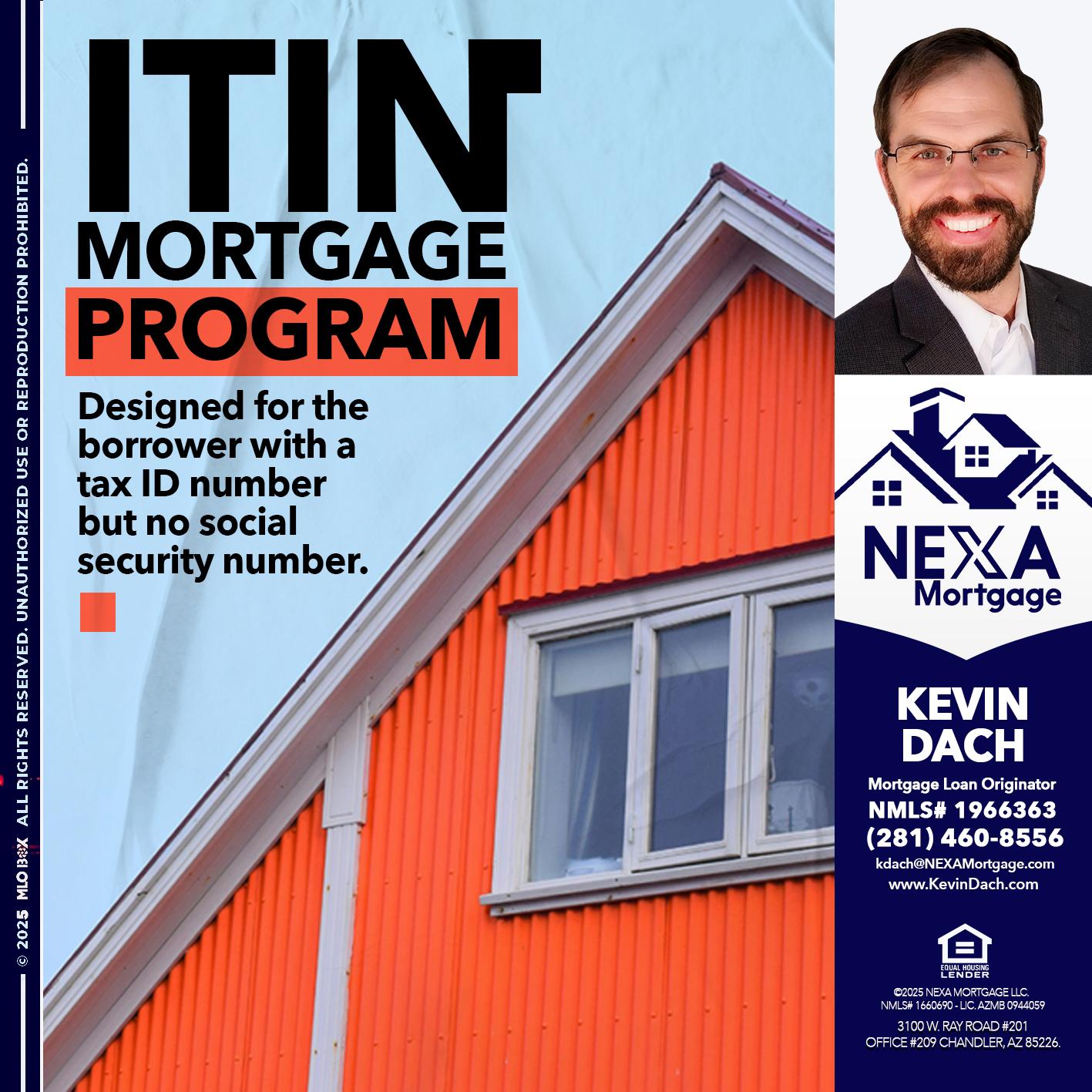 ITIN PROGRAM - Kevin Dach -Loan Officer