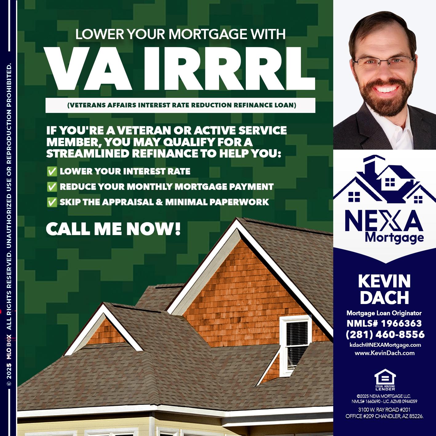 VA IRRRL - Kevin Dach -Loan Officer