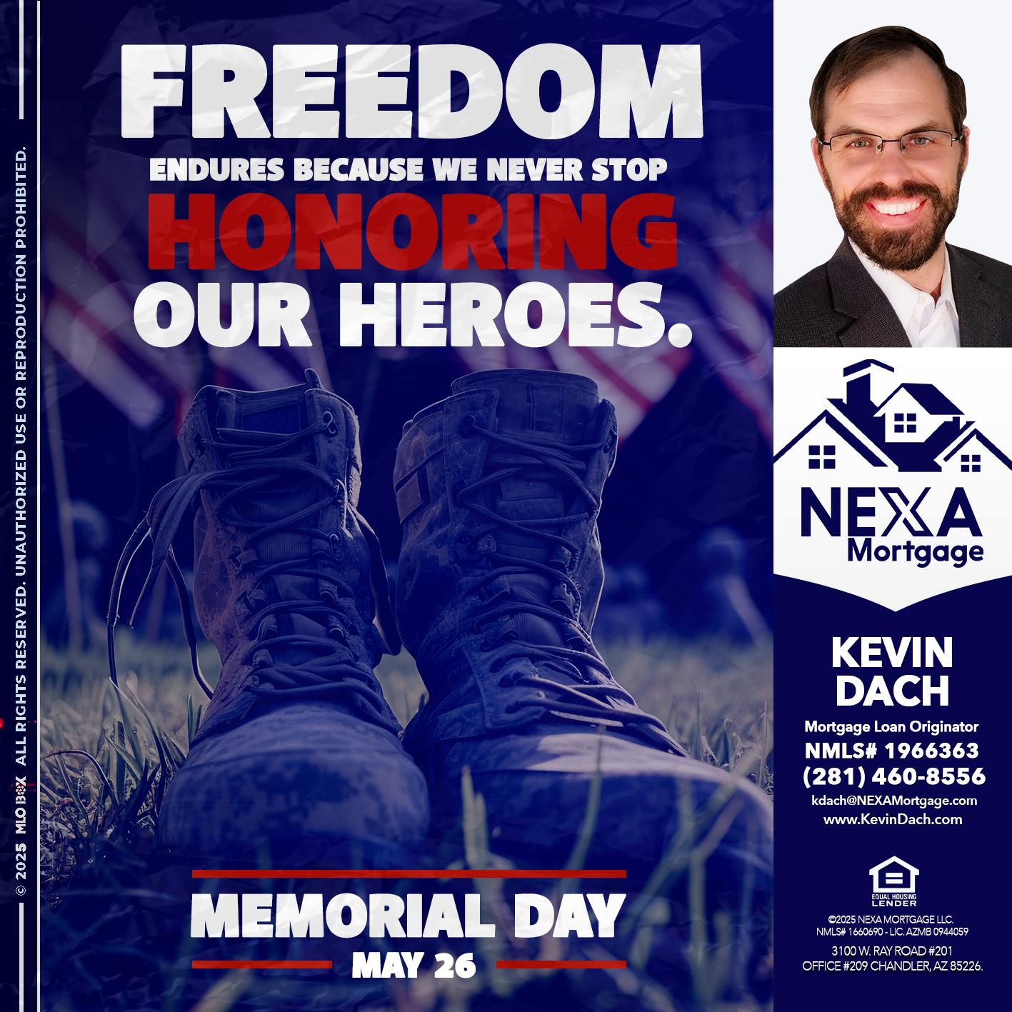 Memorial Day - Kevin Dach -Loan Officer