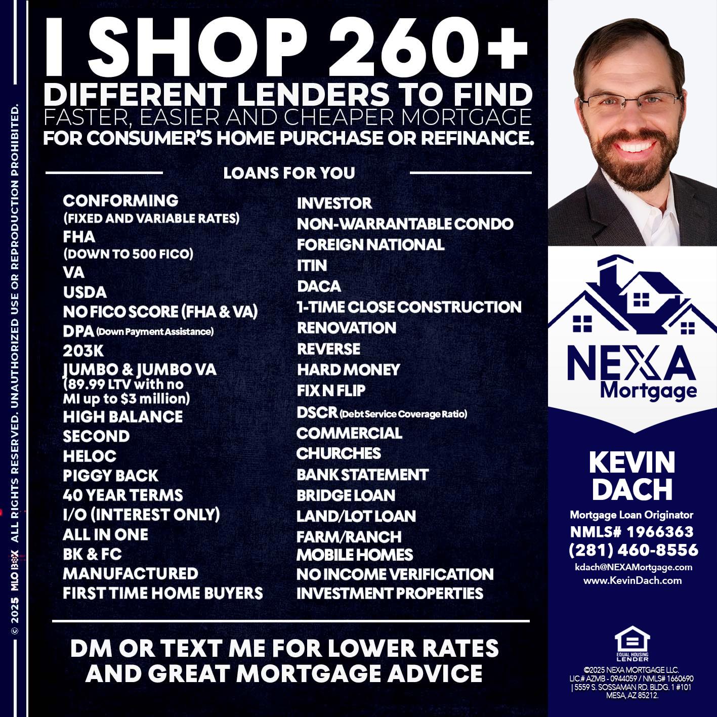 I SHOP +260 - Kevin Dach -Loan Officer