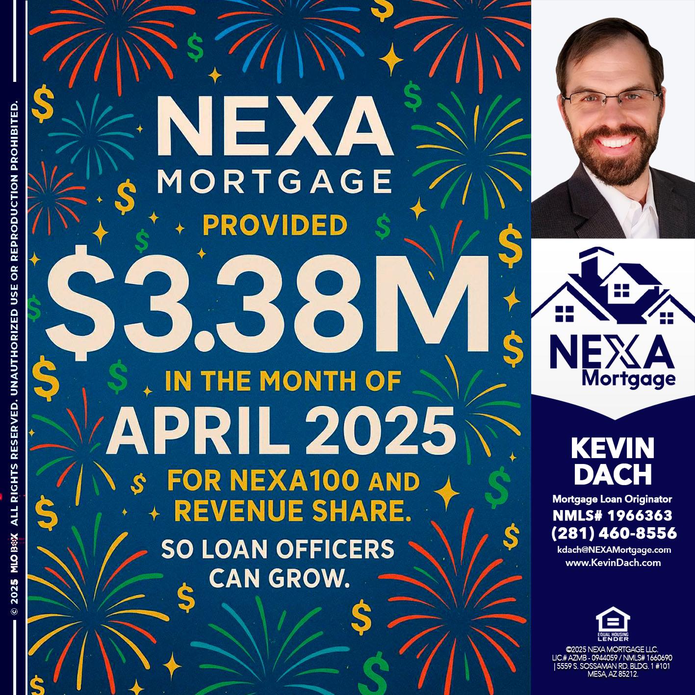 $3.38M - Kevin Dach -Loan Officer