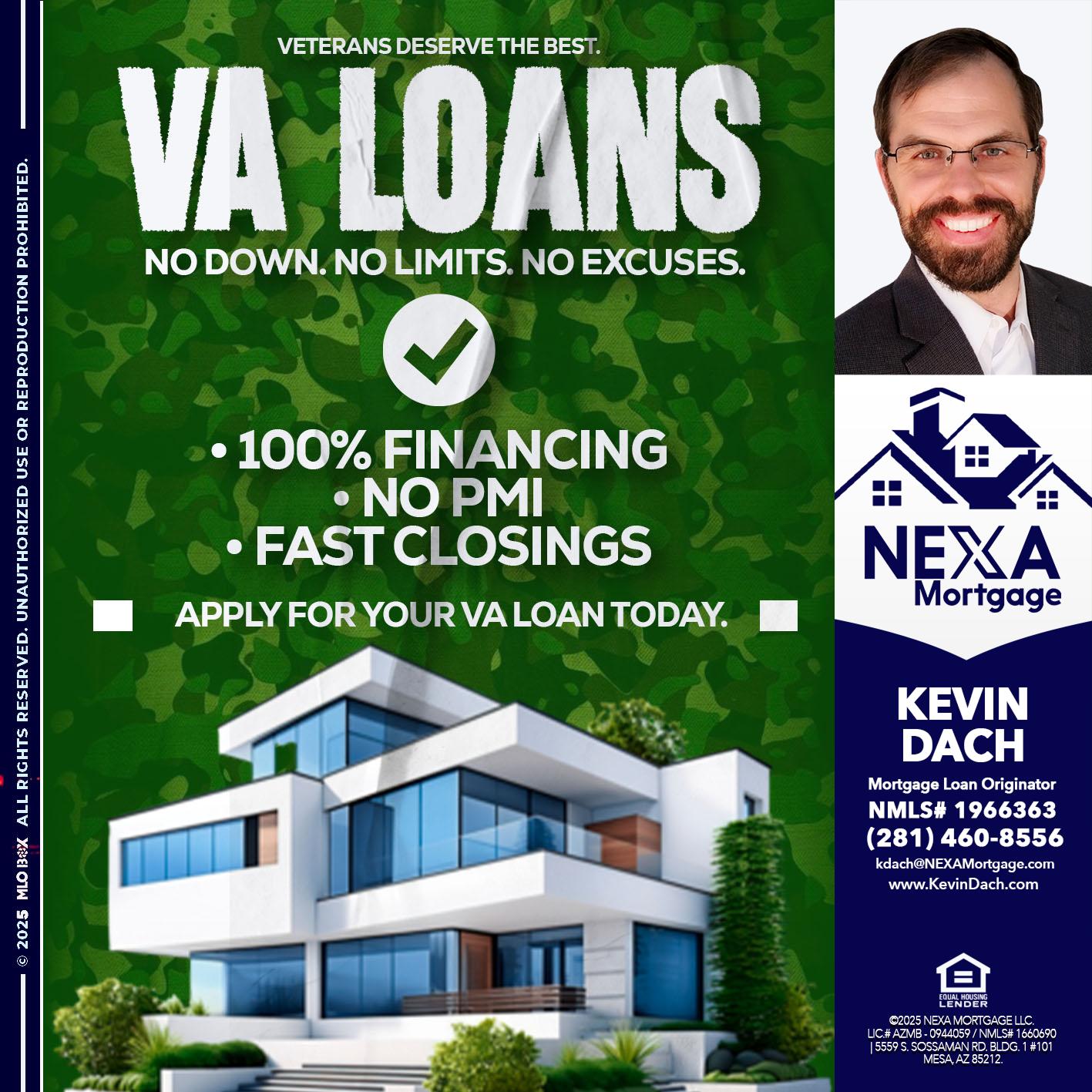 VA LOANS - Kevin Dach -Loan Officer