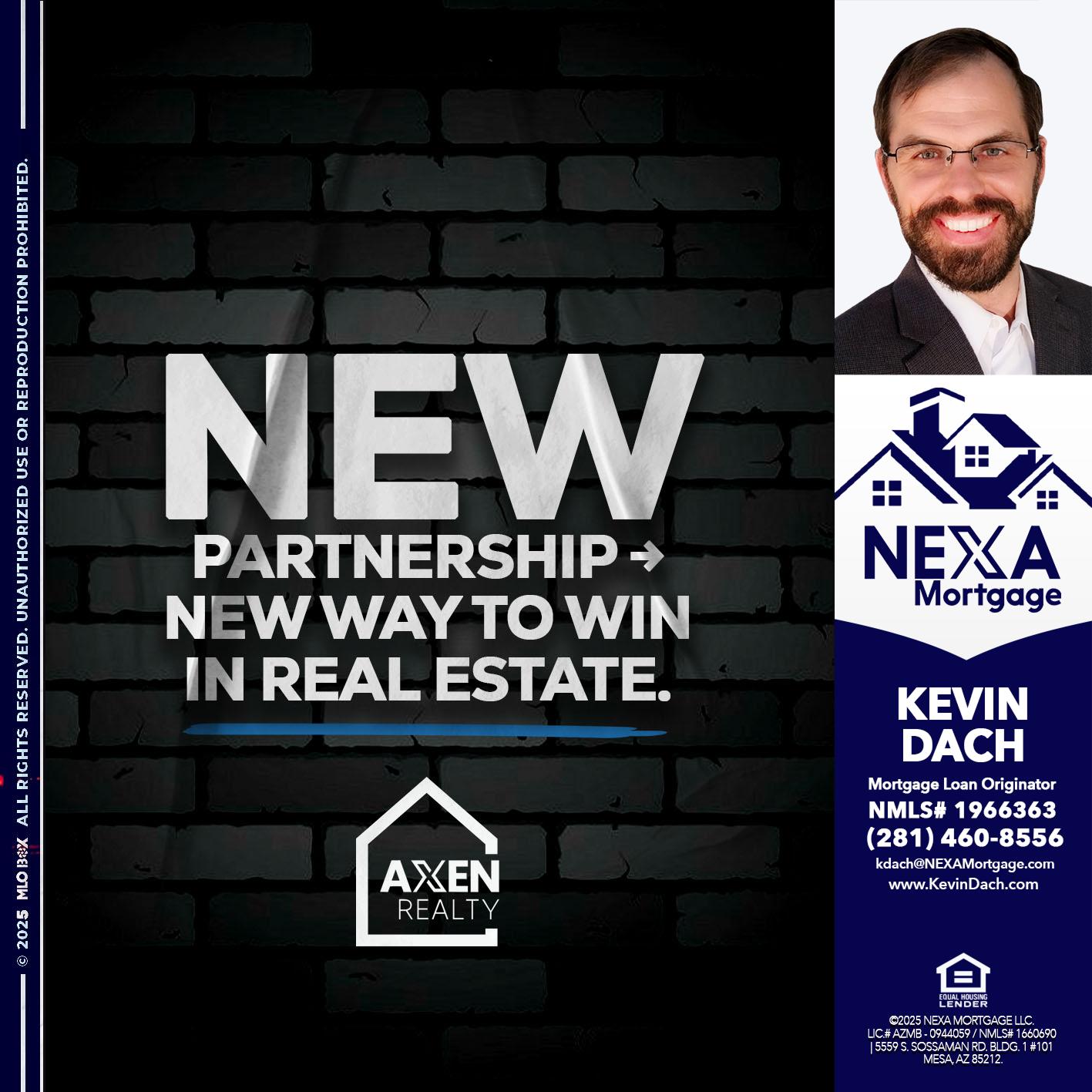 new partnership - Kevin Dach -Loan Officer