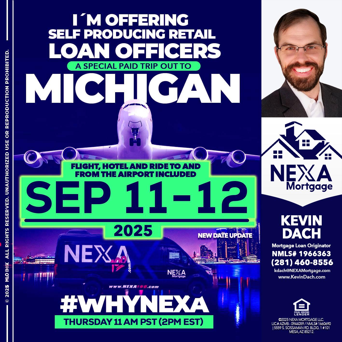 michigan sep 11-12 - Kevin Dach -Loan Officer