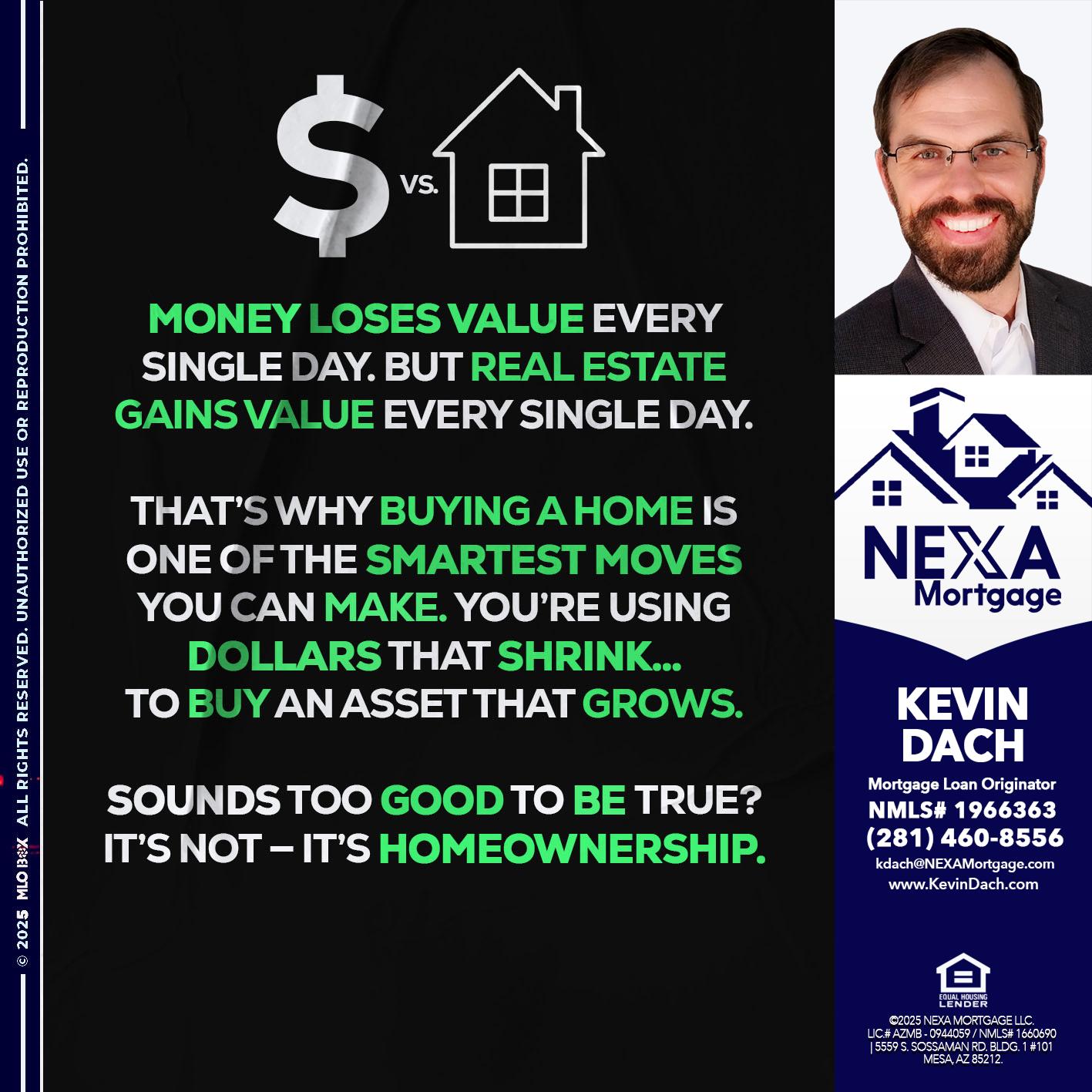 MONEY LOSES VALUE - Kevin Dach -Loan Officer