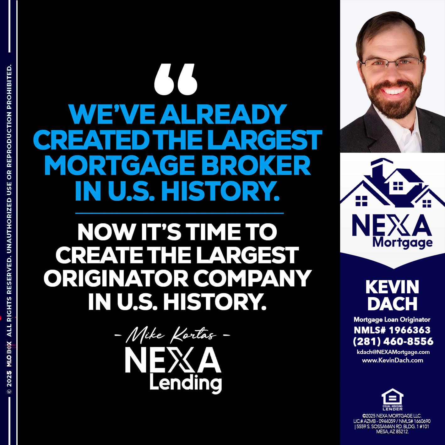 weve already - Kevin Dach -Loan Officer