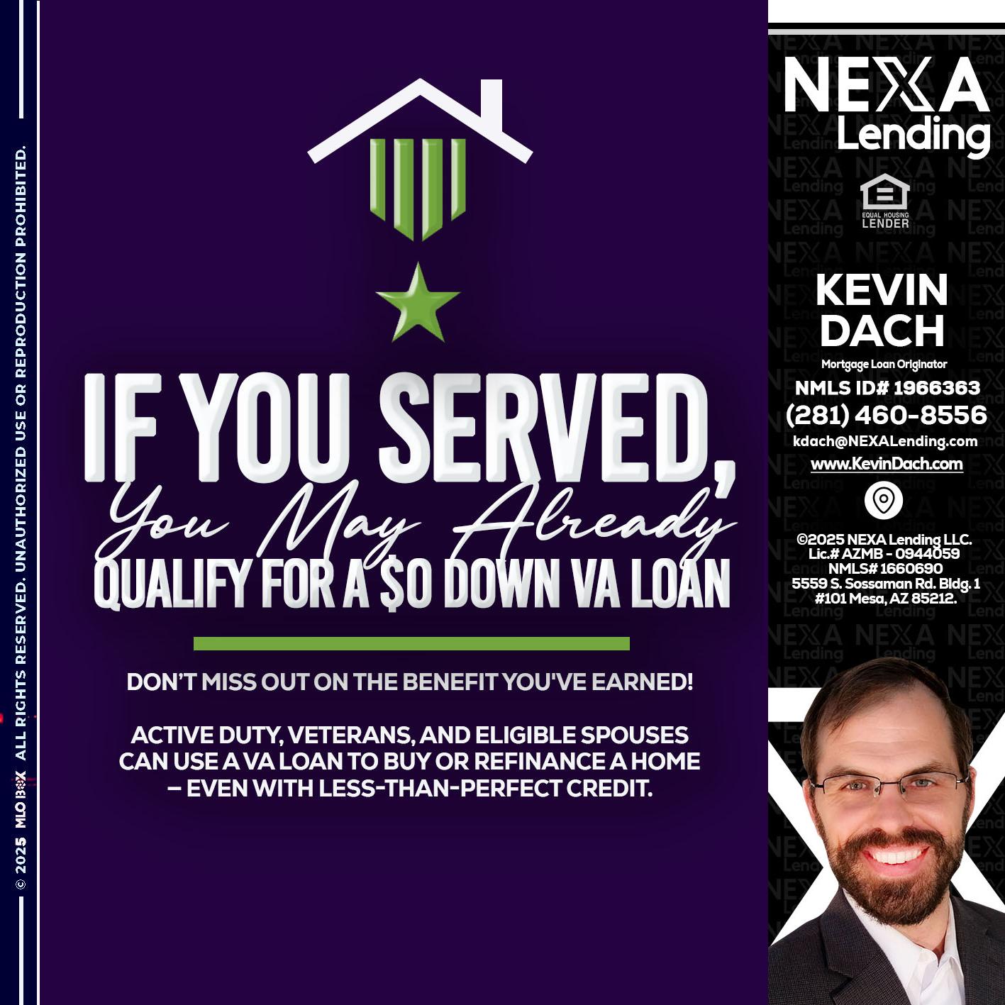 IF YOU SERVED - Kevin Dach -Loan Officer