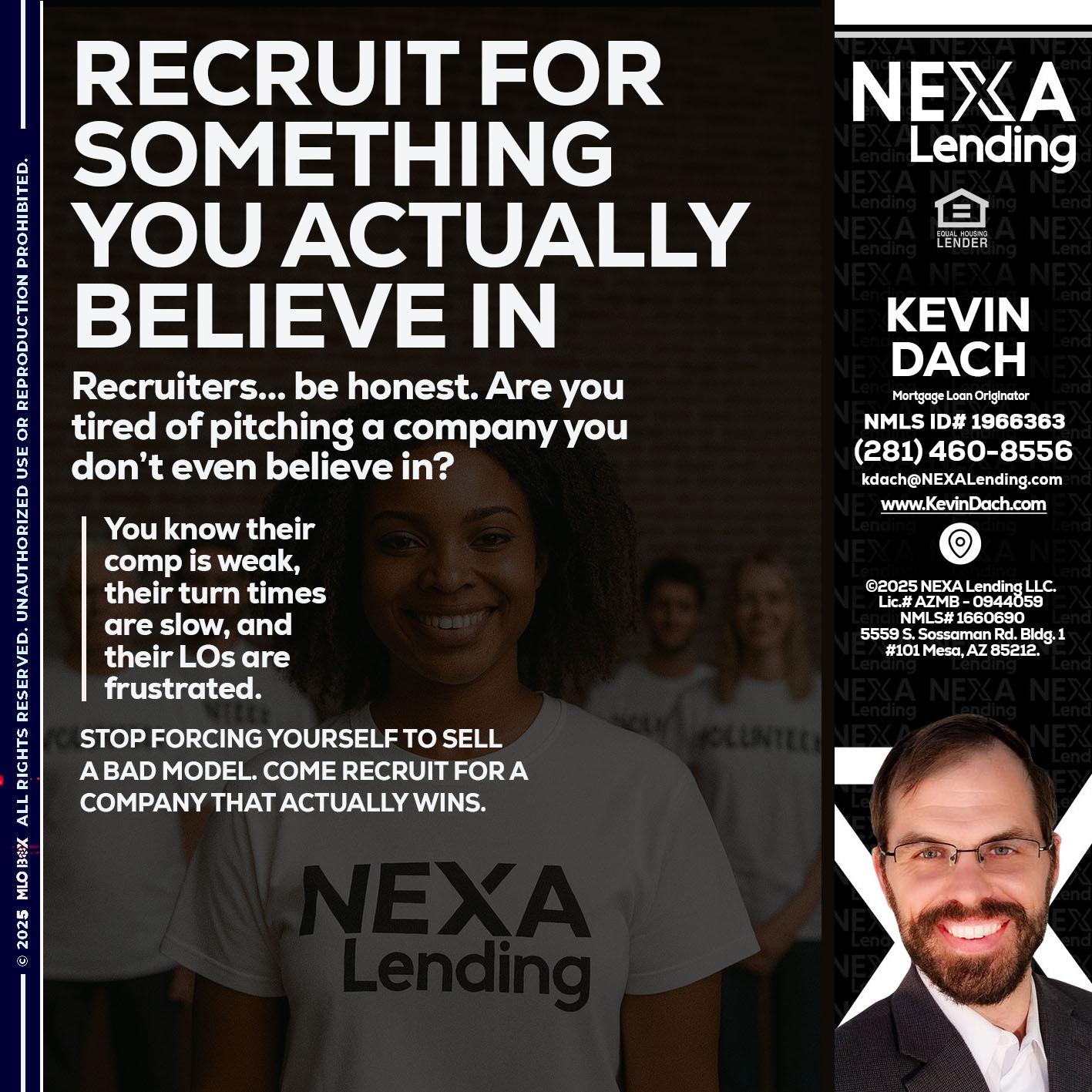 RECRUITING - Kevin Dach -Loan Officer