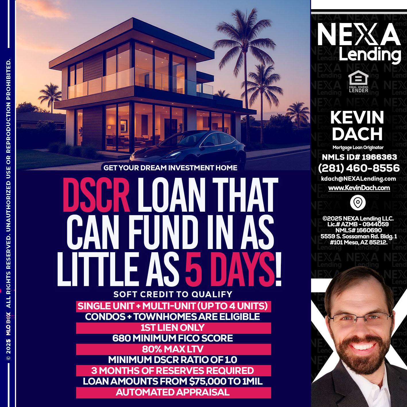 DSCR - Kevin Dach -Loan Officer