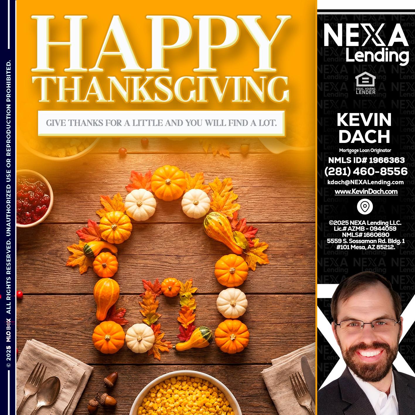 HAPPY THANKSGIVING - Kevin Dach -Loan Officer