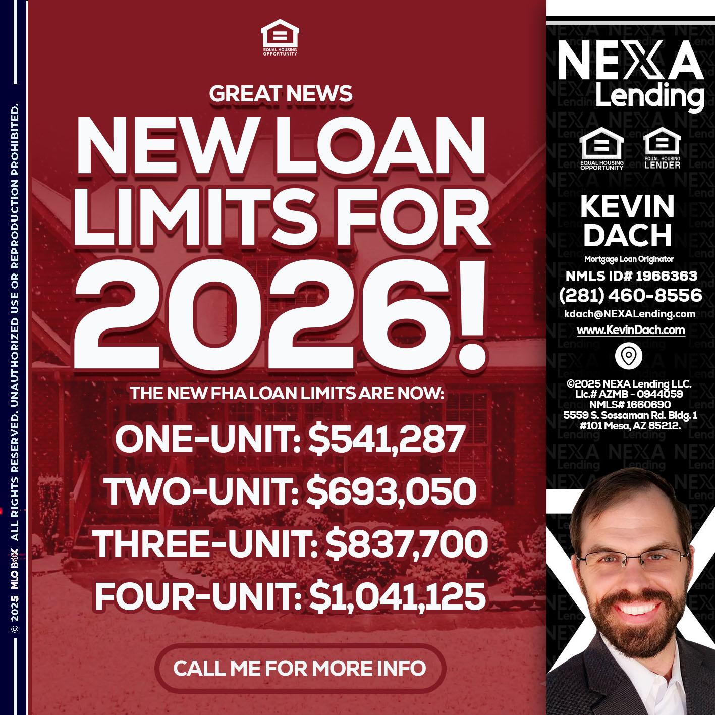 loan limits - Kevin Dach -Loan Officer
