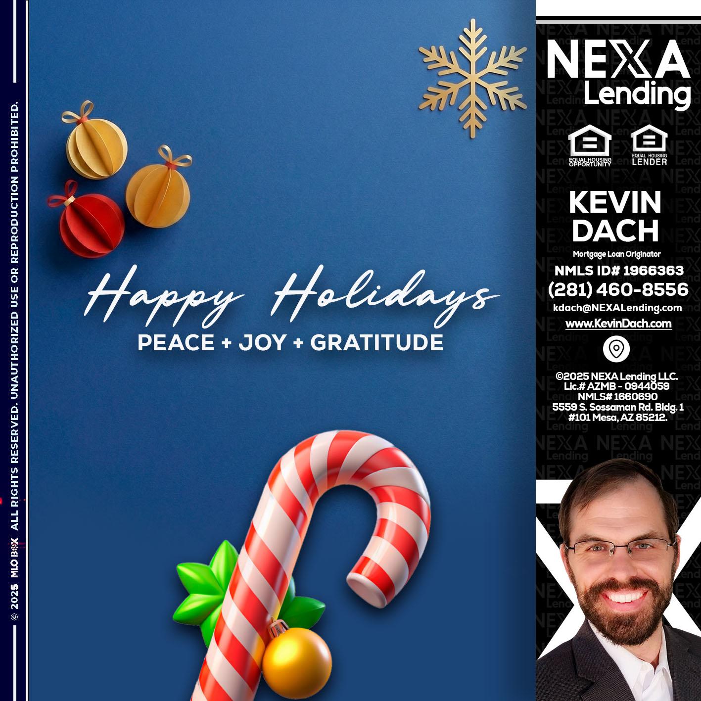 HAPPY HOLIDAYS - Kevin Dach -Loan Officer