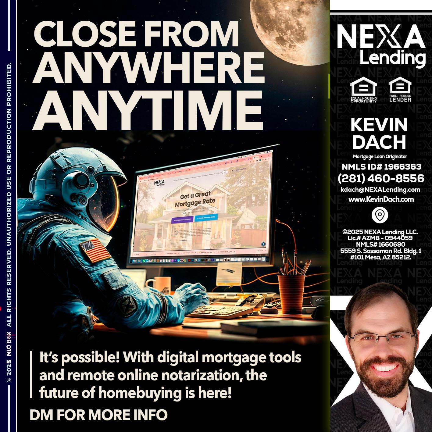 close from - Kevin Dach -Loan Officer