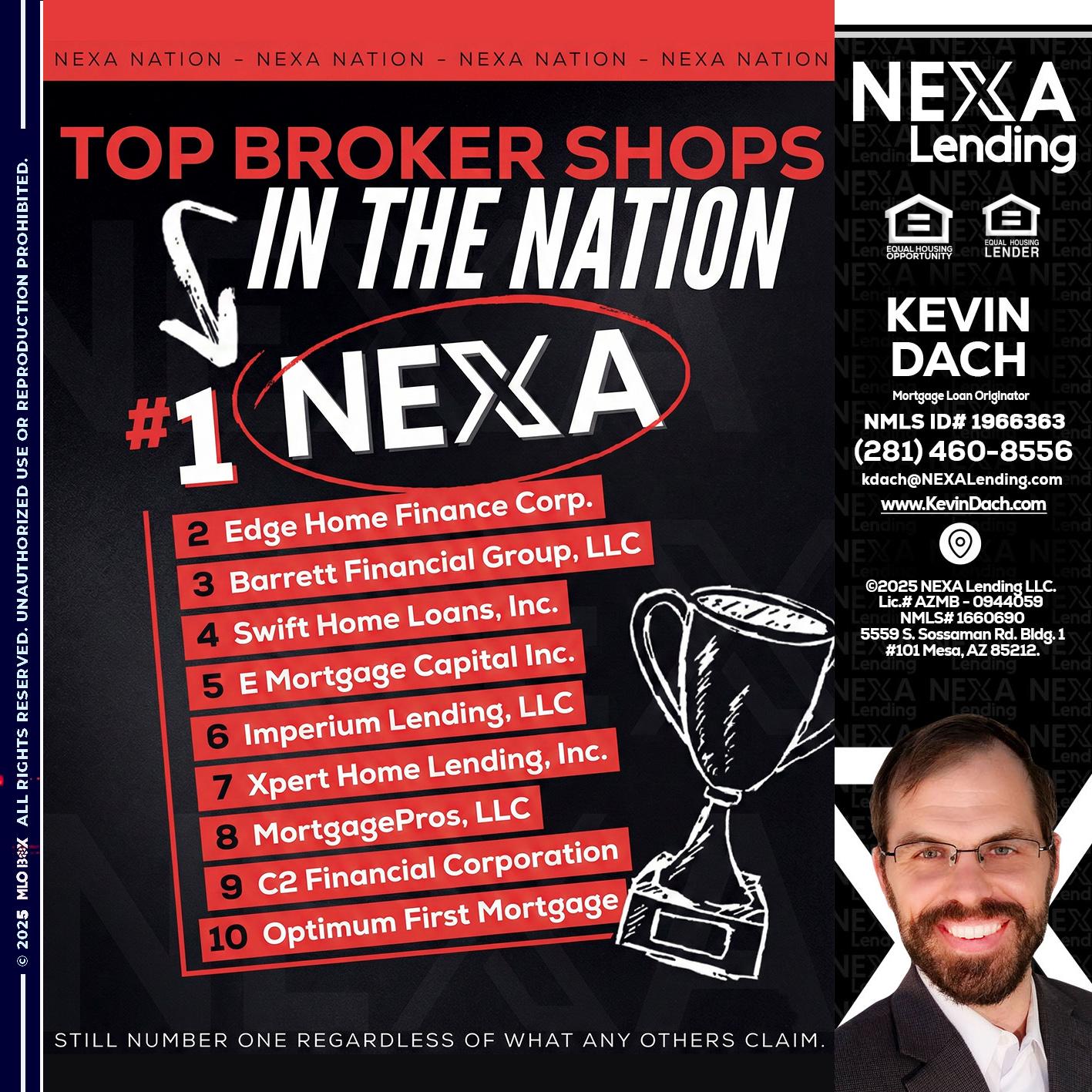 top broker - Kevin Dach -Loan Officer