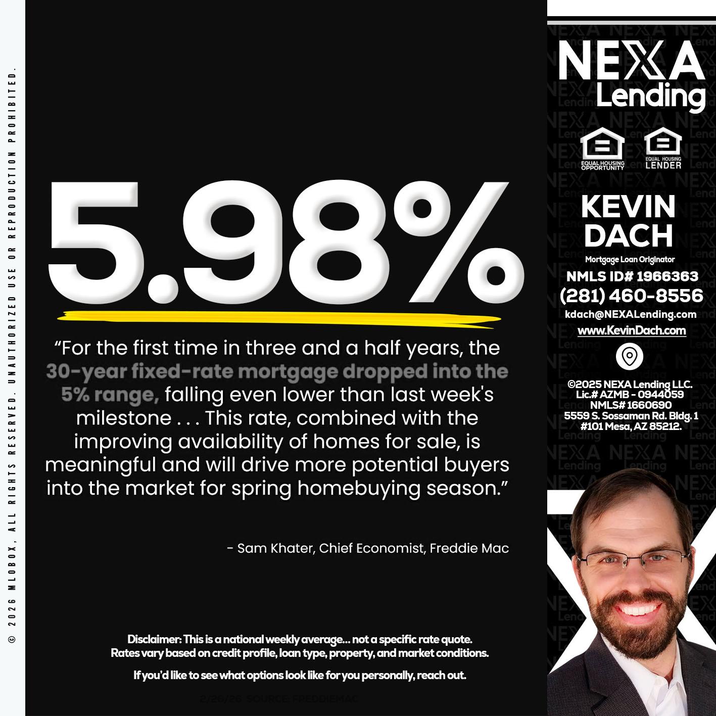 5.98% - Kevin Dach -Loan Officer