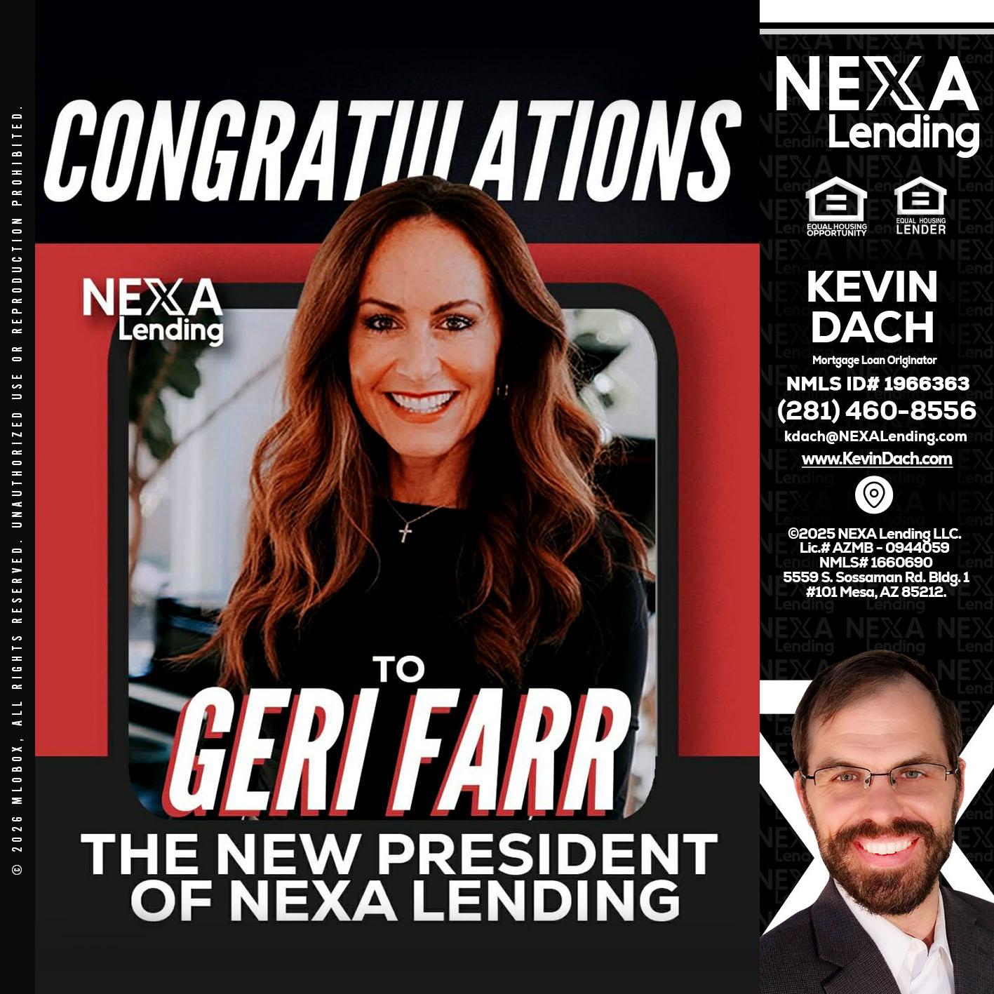 CONGRATULATIONS - Kevin Dach -Loan Officer