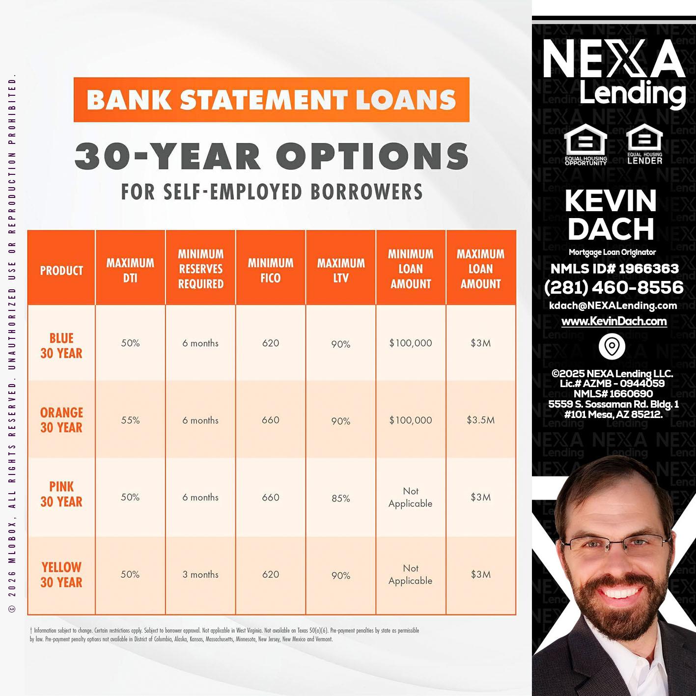 30 YEARS OPTIONS - Kevin Dach -Loan Officer