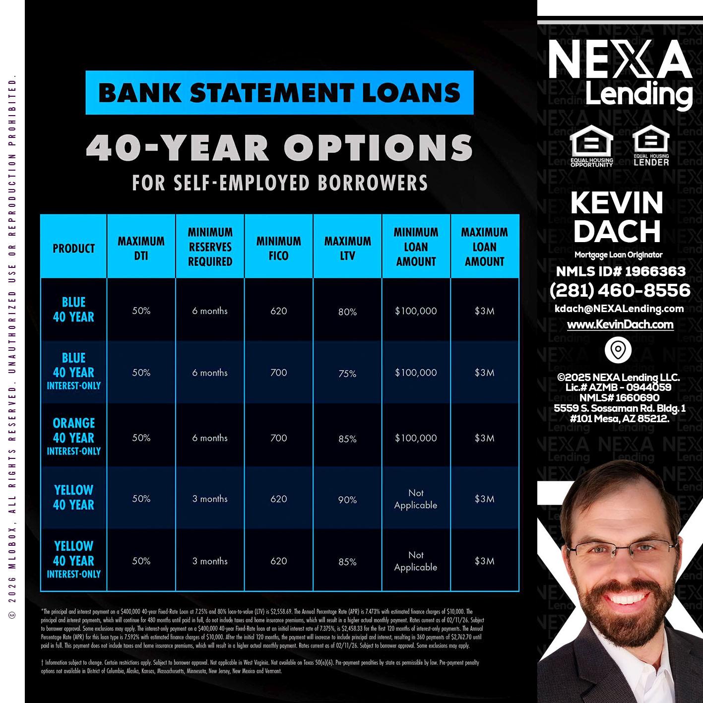 40 YR. OPTIONS - Kevin Dach -Loan Officer