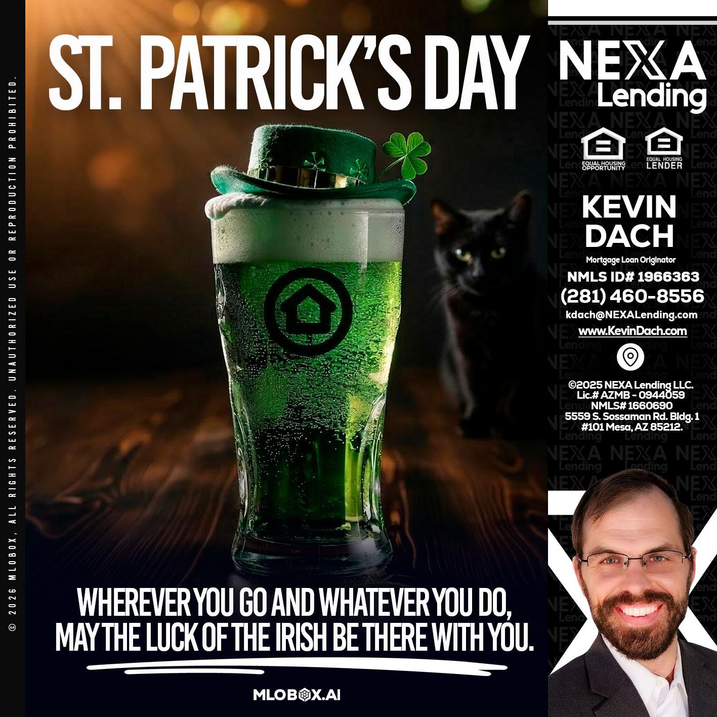 st. Patricks day - Kevin Dach -Loan Officer