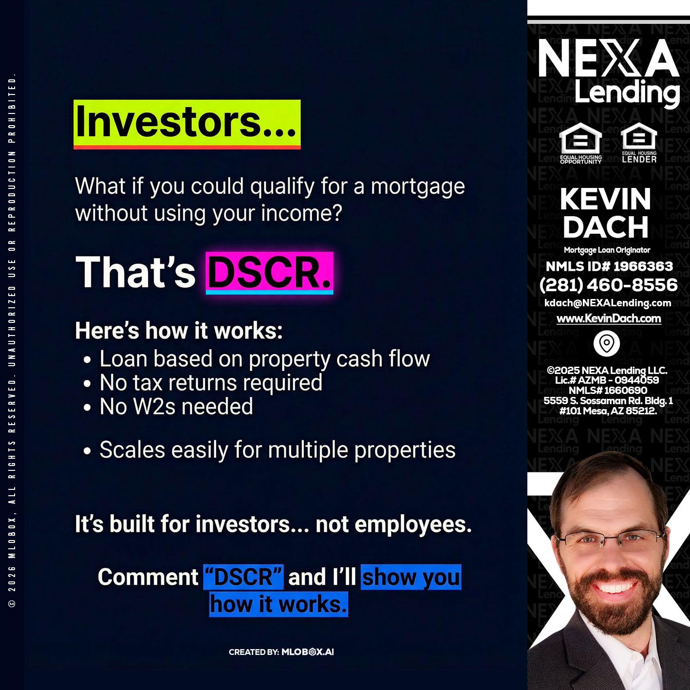 INVESTORS - Kevin Dach -Loan Officer