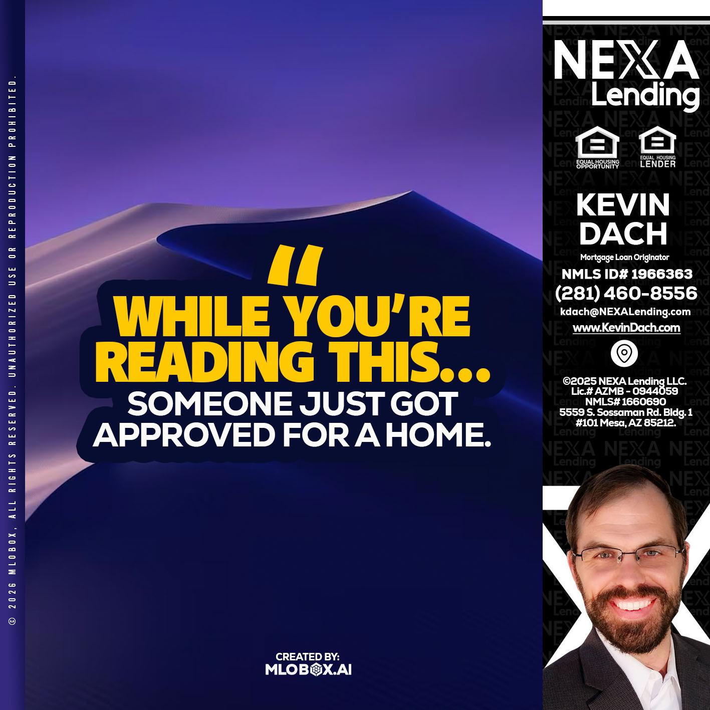 WHILE YOU - Kevin Dach -Loan Officer