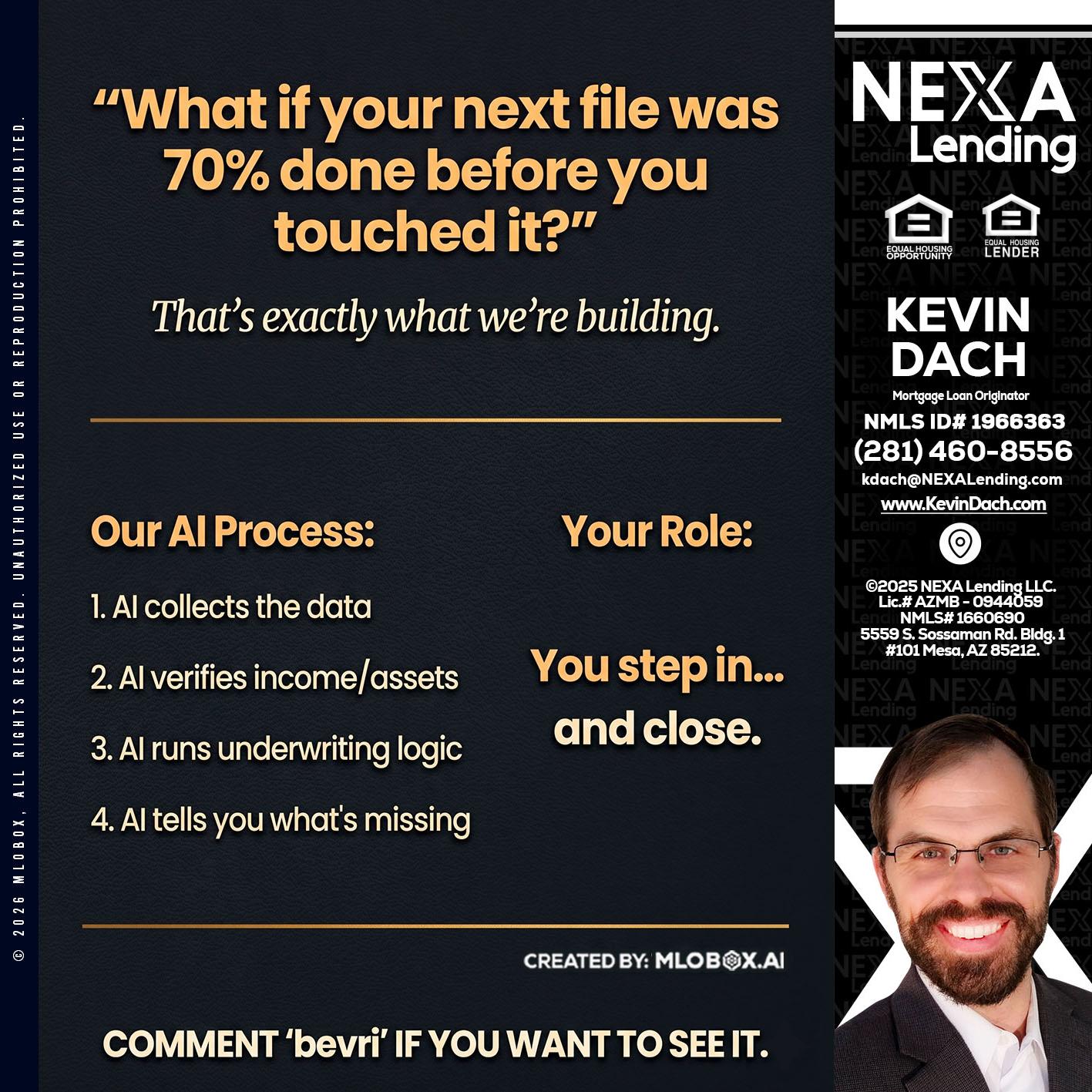 WHAT IF YOUR - Kevin Dach -Loan Officer