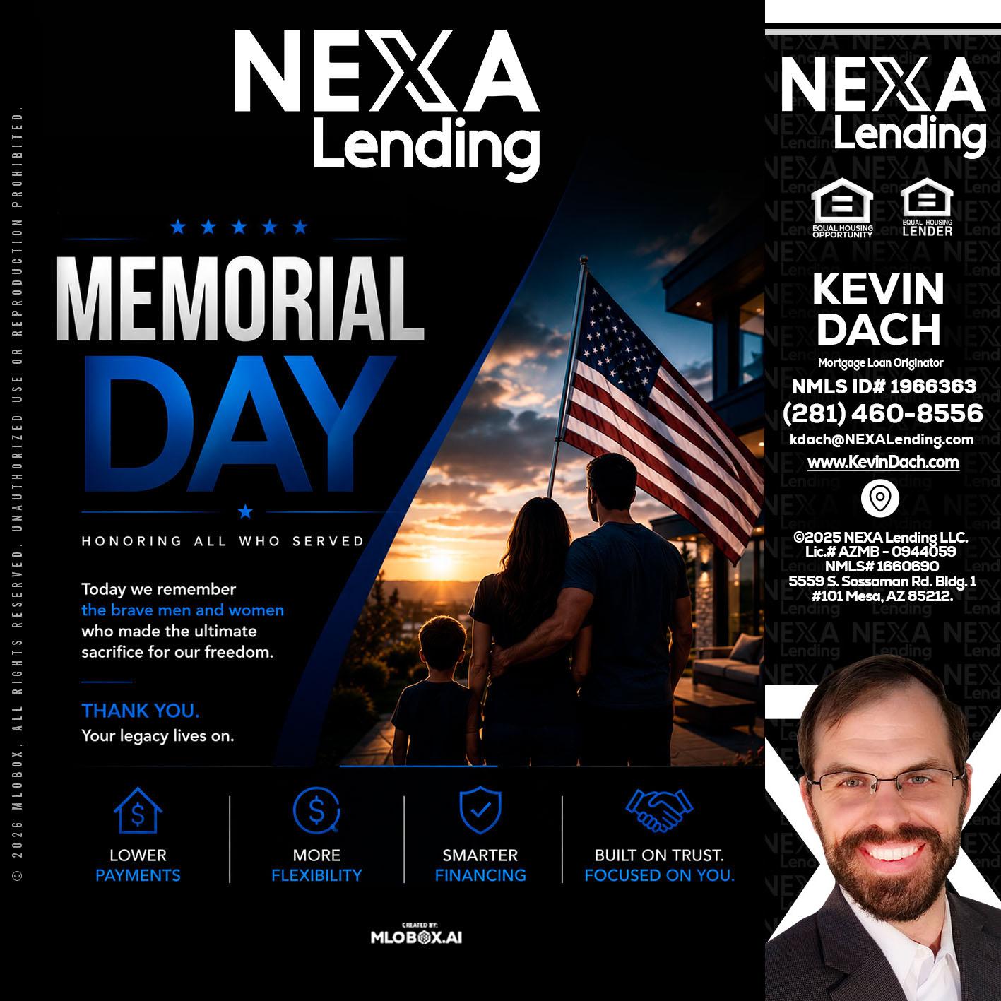 MEMORIAL DAY - Kevin Dach -Loan Officer