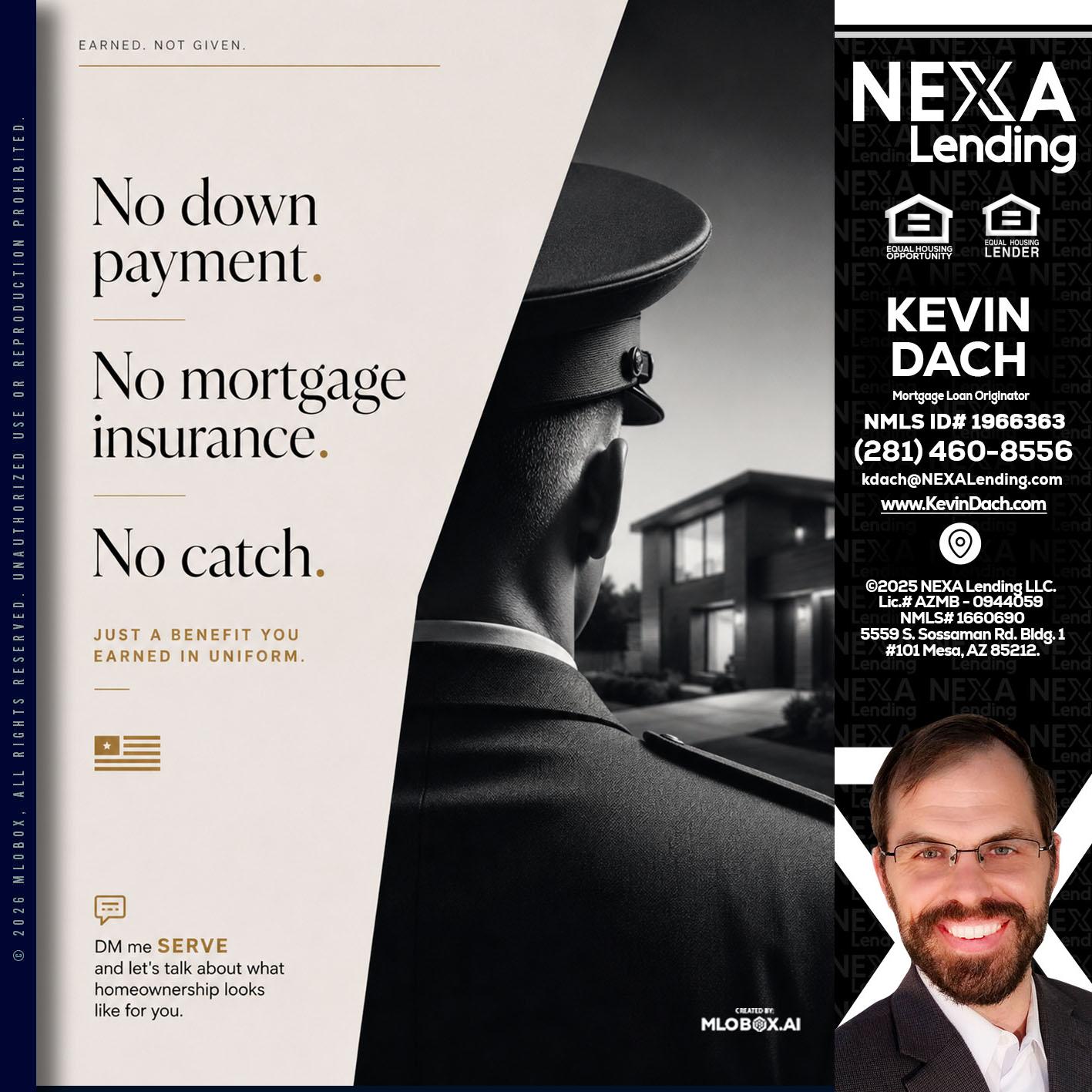 NO DOWN PAYMENT - Kevin Dach -Loan Officer