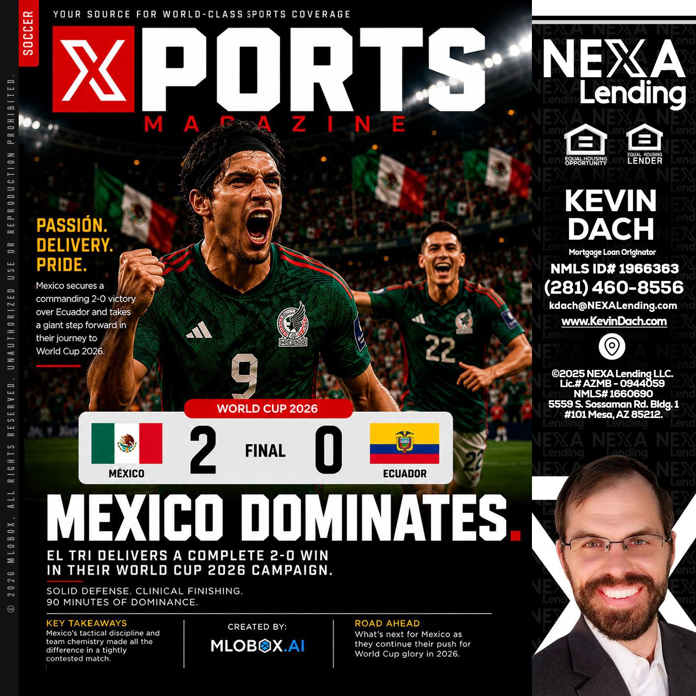 XPORTS MEX 2-0 ECUADOR - Kevin Dach -Loan Officer