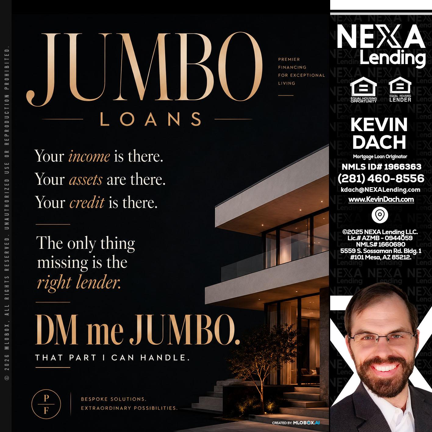 JUMBO LOANS - Kevin Dach -Loan Officer