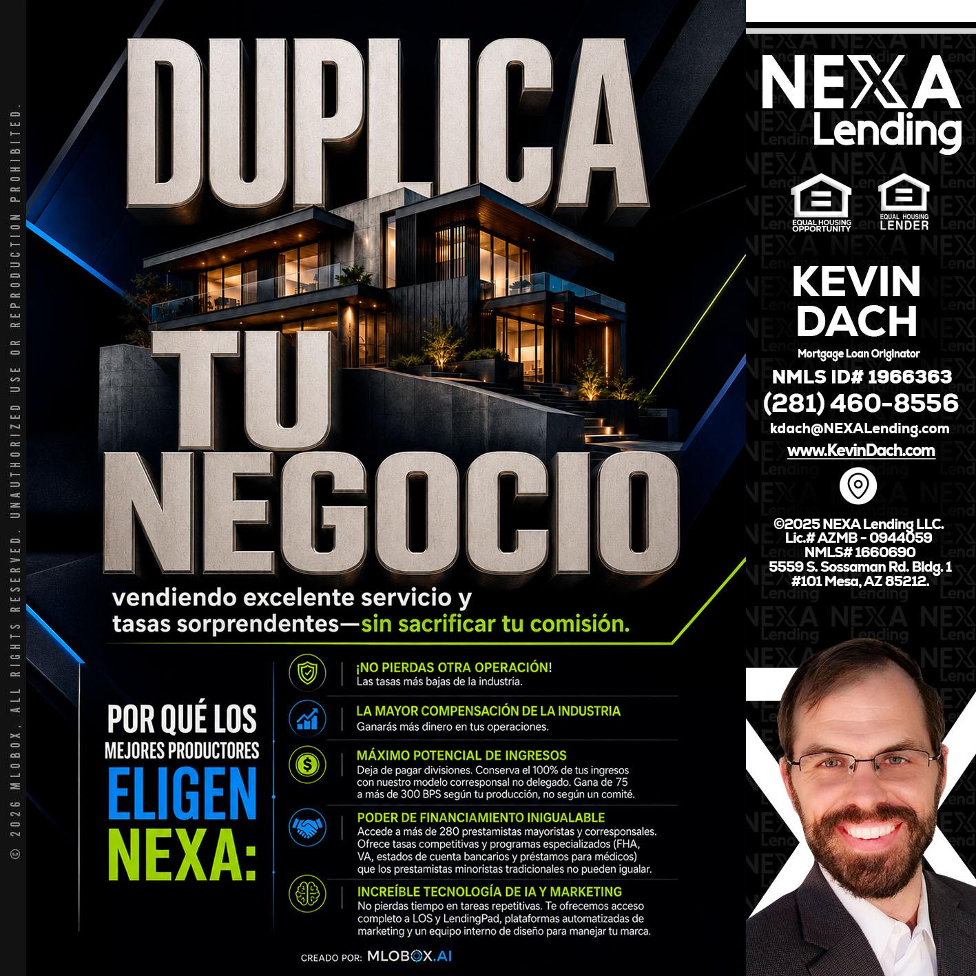 DUPLICA TU NEGOCIO - Kevin Dach -Loan Officer