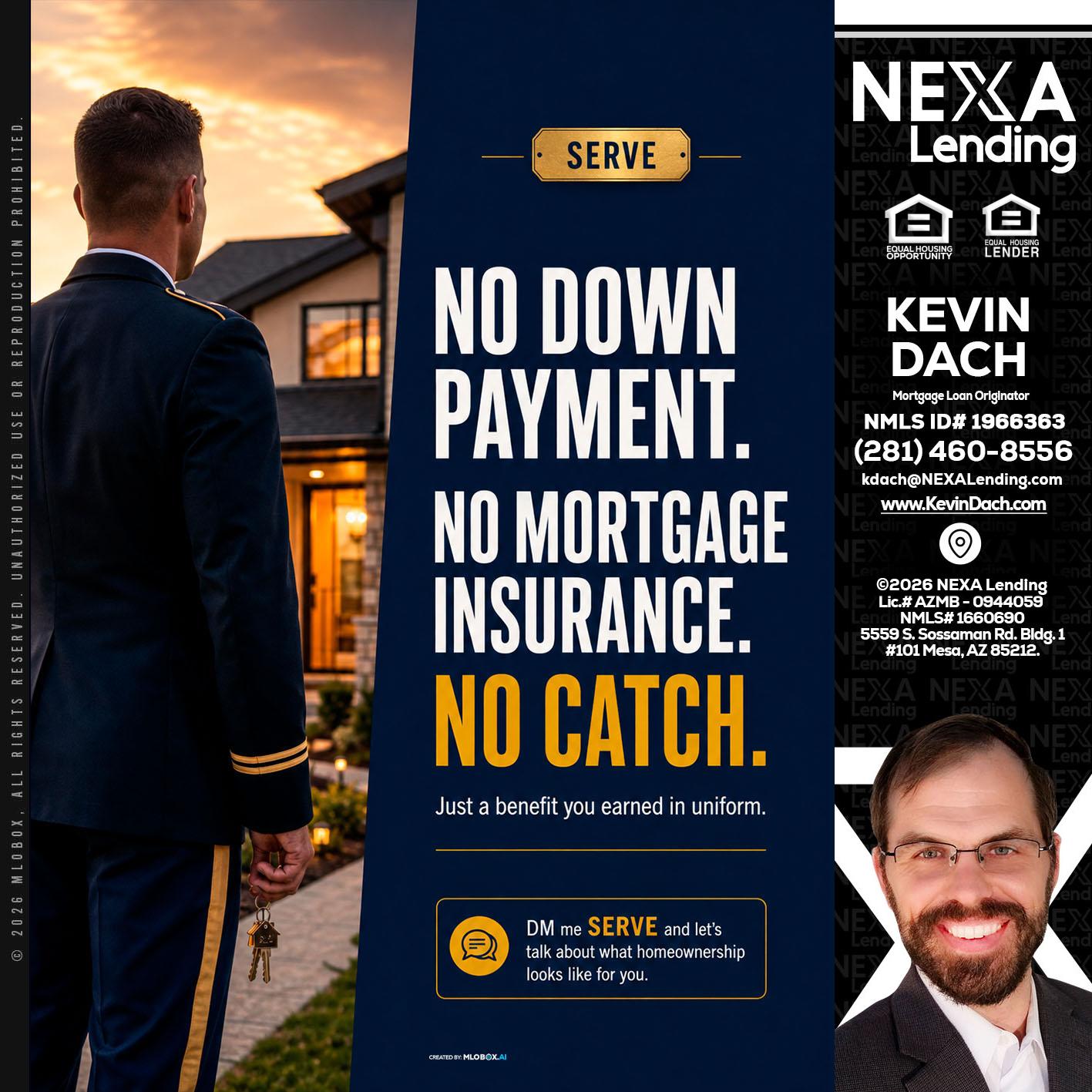 NO DOWN PAYMENT - Kevin Dach -Loan Officer