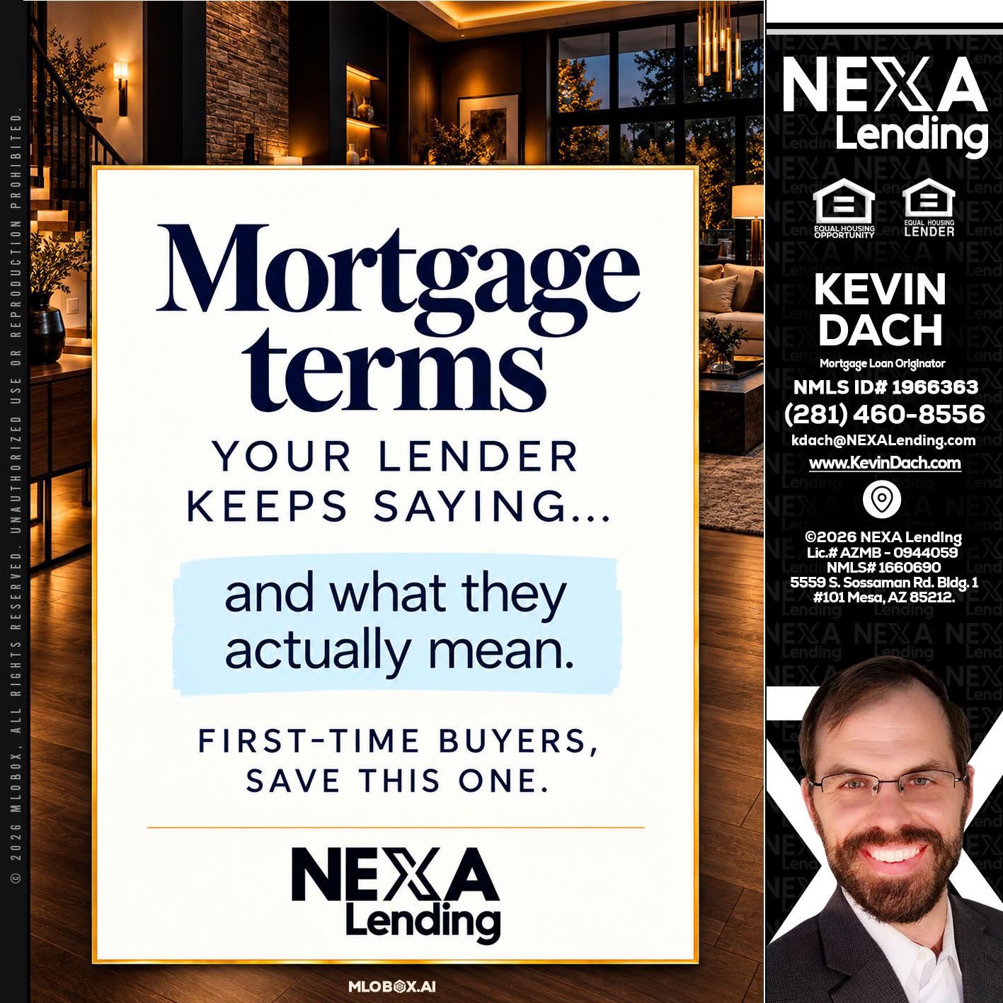 mortgage terms - Kevin Dach -Loan Officer